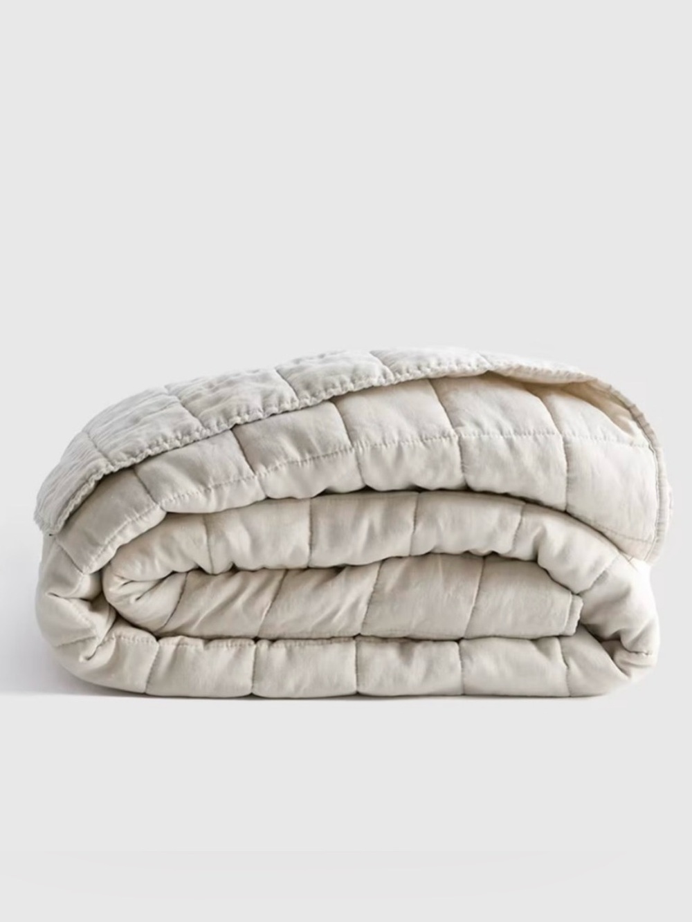 QUINCE European Linen Box Quilt Full/Queen Sand